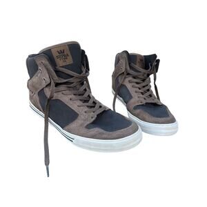 Supra Vaider 08206-290-M Mens Gray Leather Lace Up Skate Sneakers Shoes size 13
